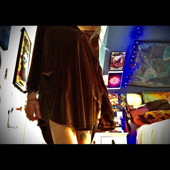 boho velvet longsleeve dress/top w/ pockets - Picture 2 of 3